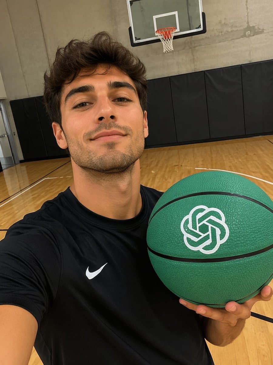 Profile / Avatar - Custom Logo Basketball Selfie generated image example