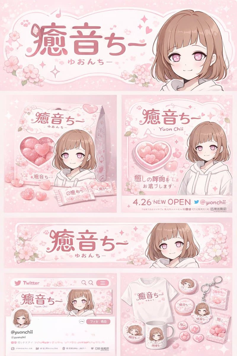Product Marketing - Anime Character Brand Identity & Merch Board generated image example