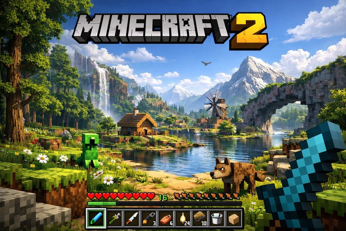 YouTube Thumbnail - Next-Gen Voxel Game Screenshot generated image example