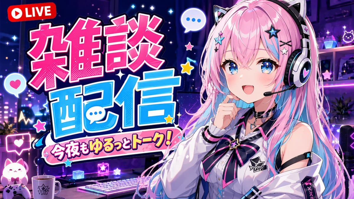 YouTube Thumbnail - VTuber Stream Thumbnail generated image example