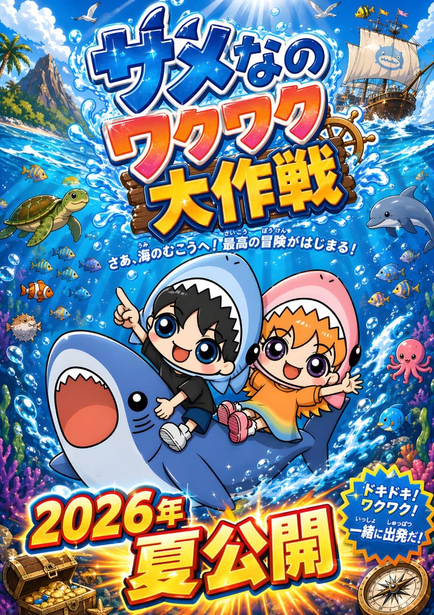 YouTube Thumbnail - Chibi Shark Adventure Movie Poster generated image example