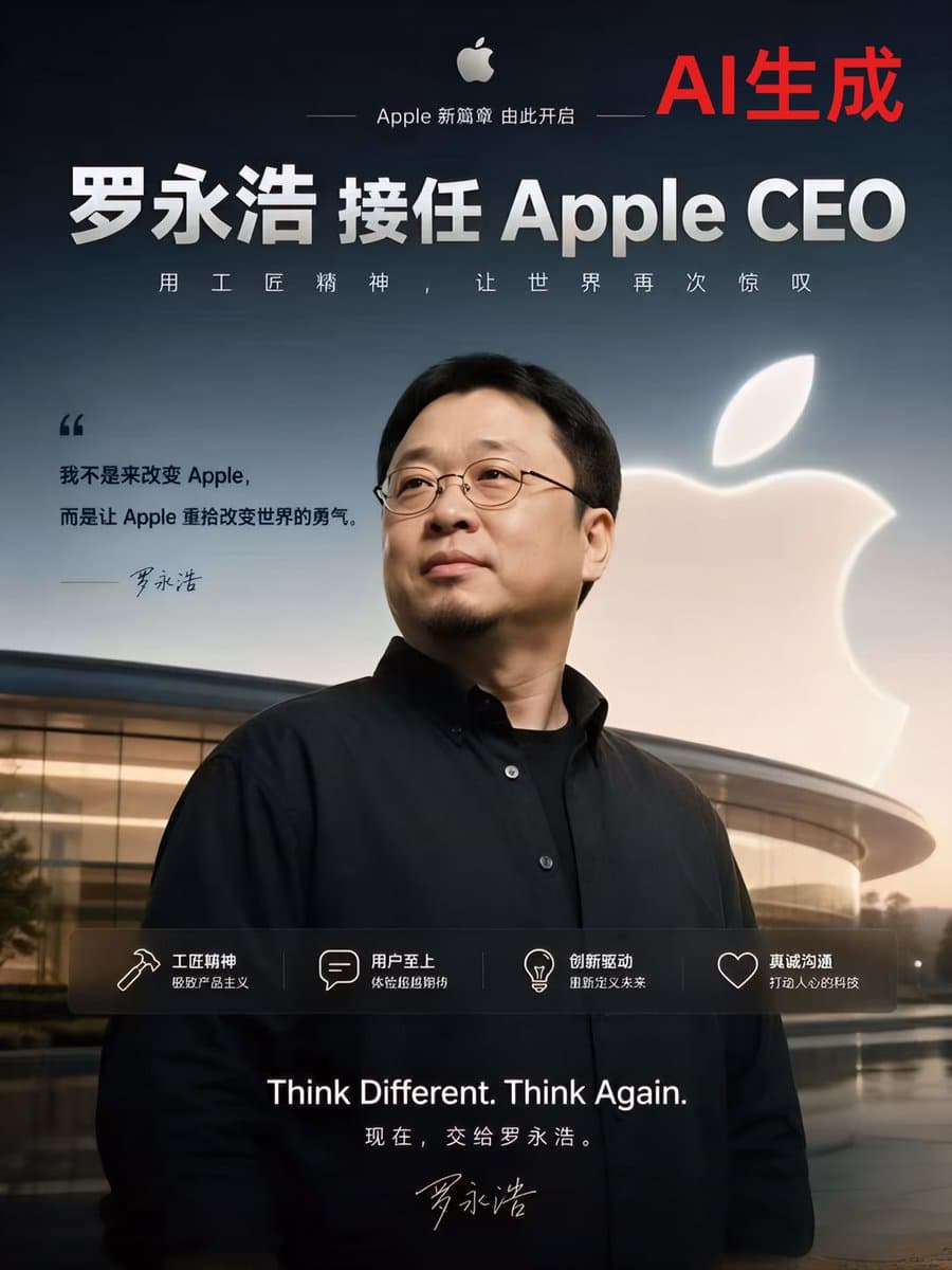 Product Marketing - Apple-Style CEO Announcement Poster generated image example