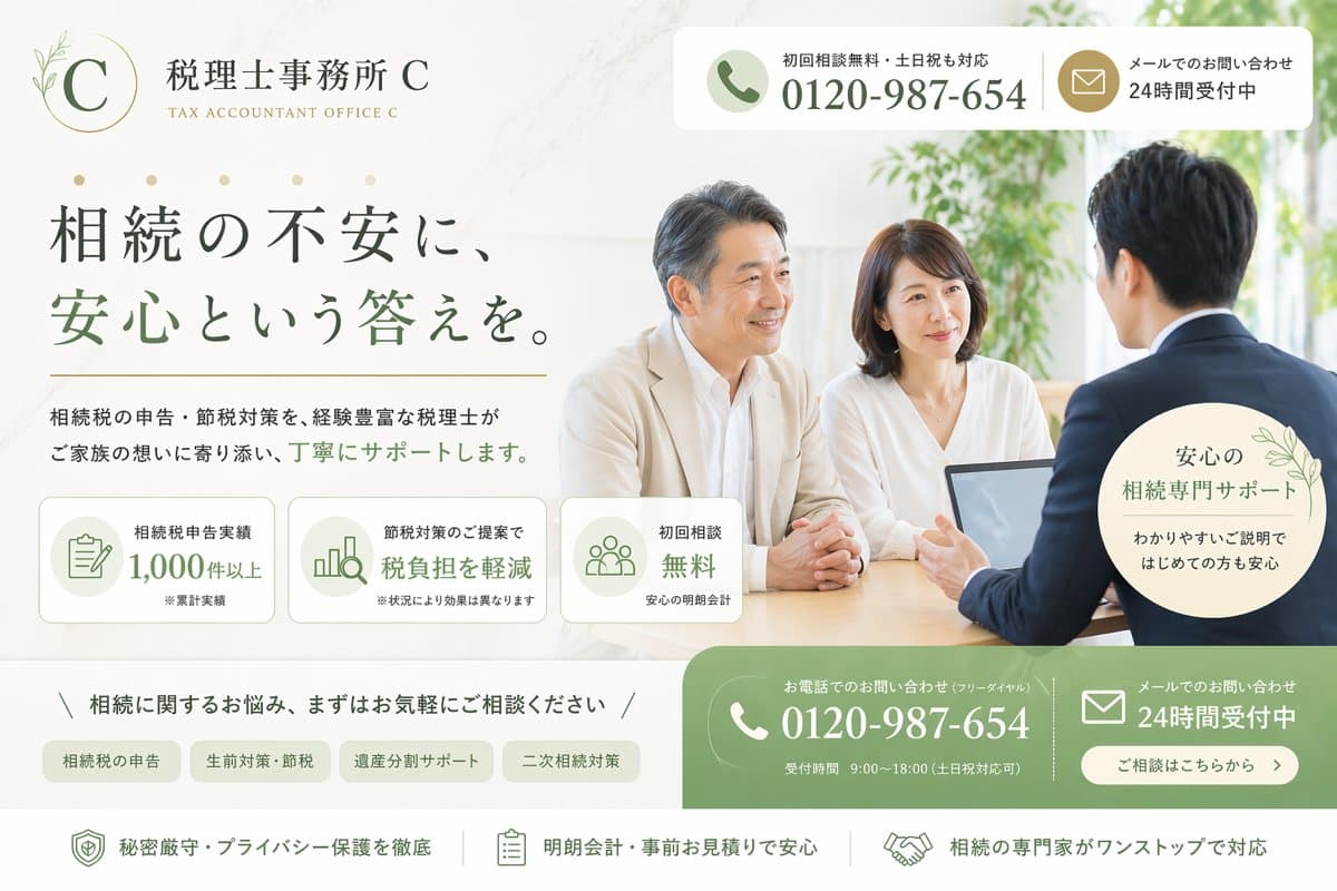 Product Marketing - Japanese Inheritance Tax LP Hero generated image example