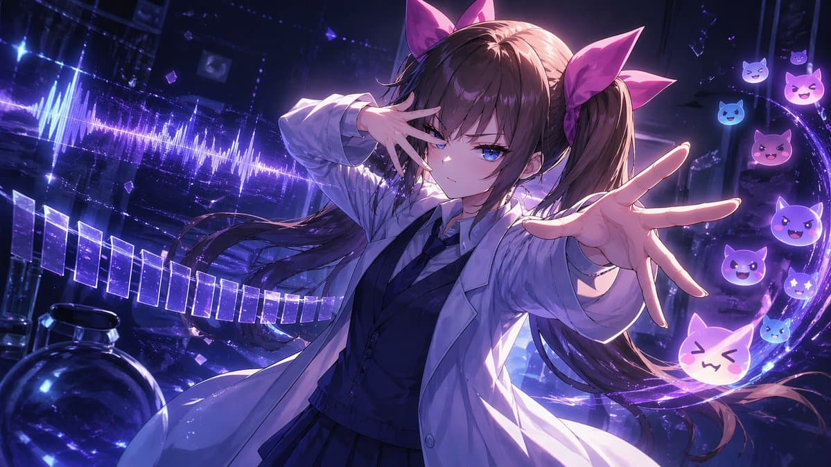 Profile / Avatar - Chuunibyou Anime Girl in Neon Lab generated image example