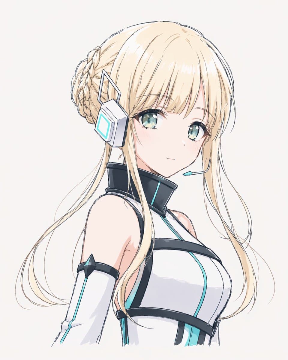 Profile / Avatar - Minimal Futuristic Anime Girl Portrait generated image example