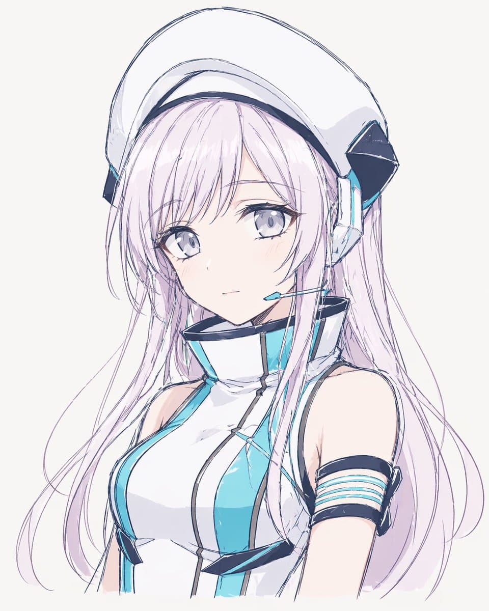 Profile / Avatar - Minimal Sci-Fi Anime Girl Portrait generated image example