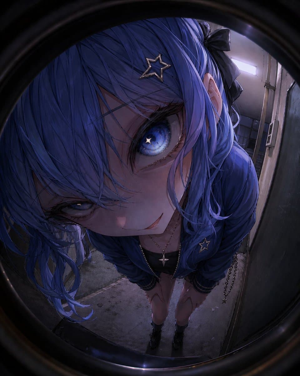 Profile / Avatar - Anime Girl Through a Peephole generated image example