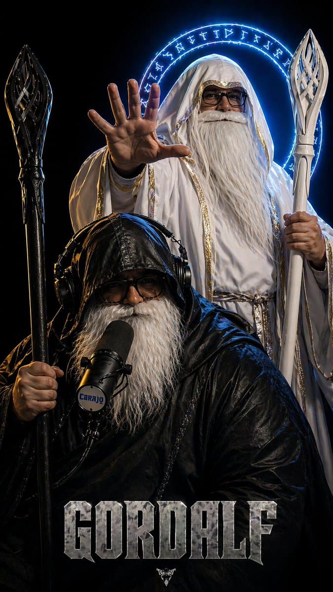 YouTube Thumbnail - Dark Fantasy Wizard Podcast Poster generated image example