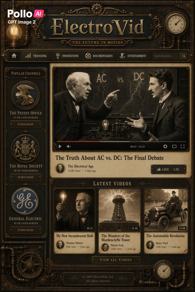 YouTube Thumbnail - Steampunk ElectroVid Homepage generated image example