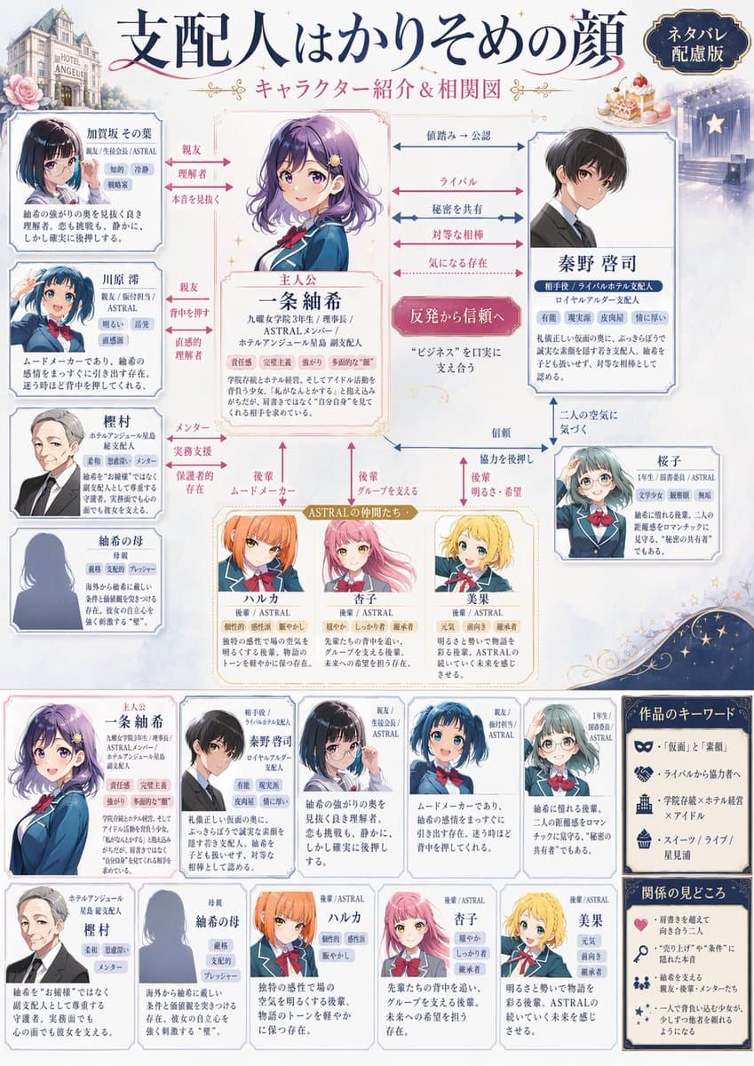 Infographic / Edu Visual - Japanese Character Relationship Chart Poster generated image example