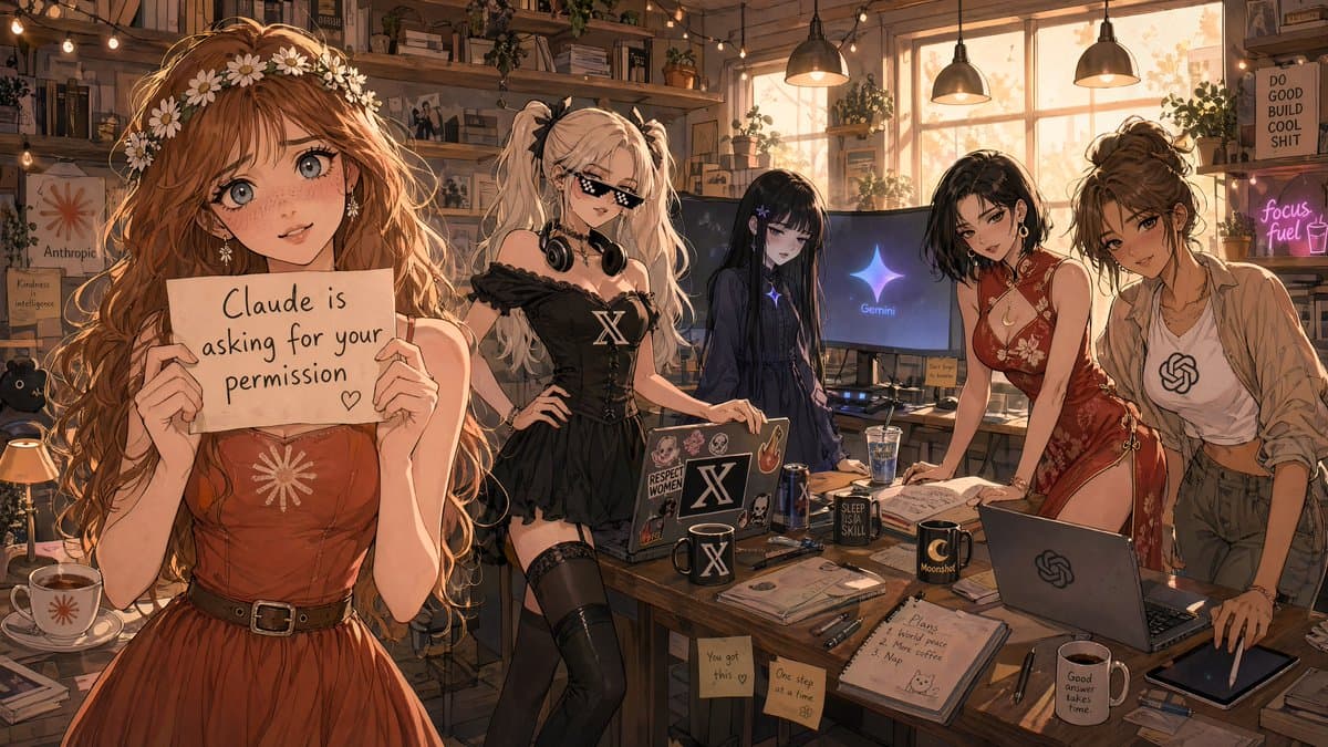 Comic / Storyboard - Anime AI Studio Girls at Sunset generated image example