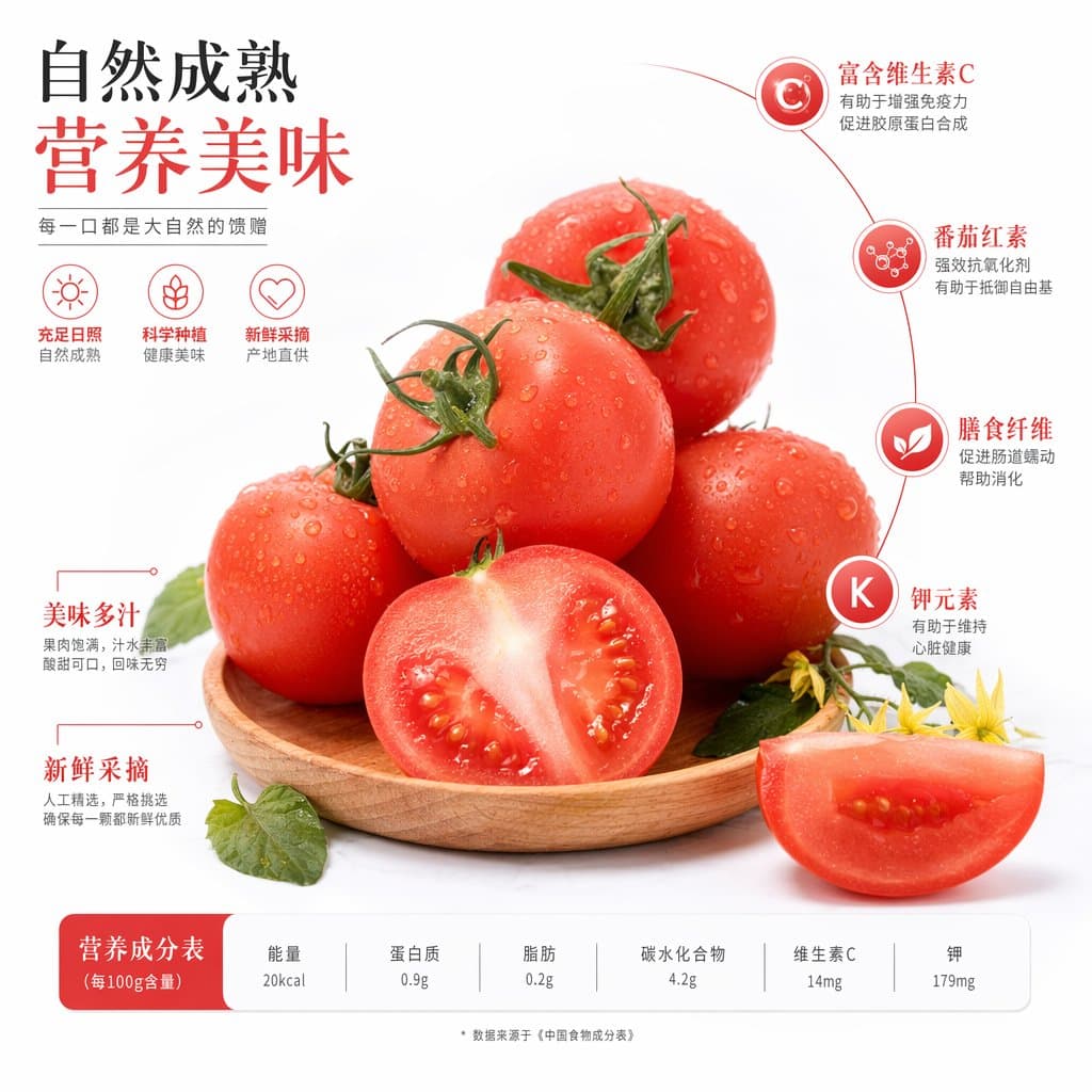 Infographic / Edu Visual - Chinese Tomato Nutrition Poster generated image example