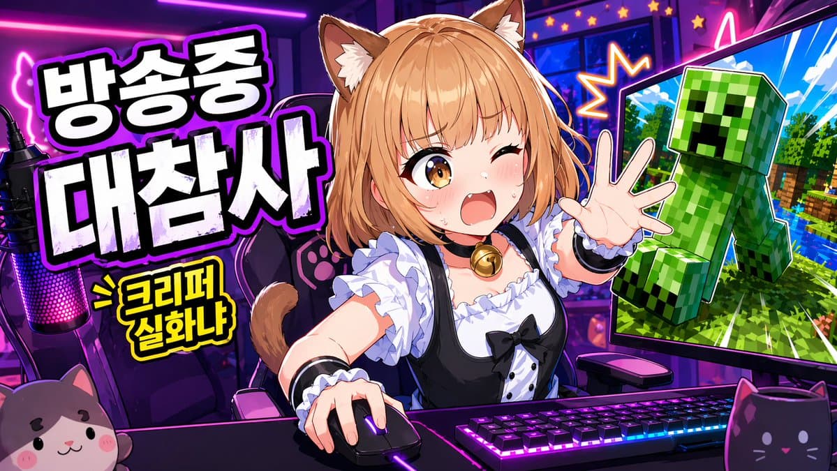 YouTube Thumbnail - Anime VTuber Minecraft Stream Thumbnail generated image example