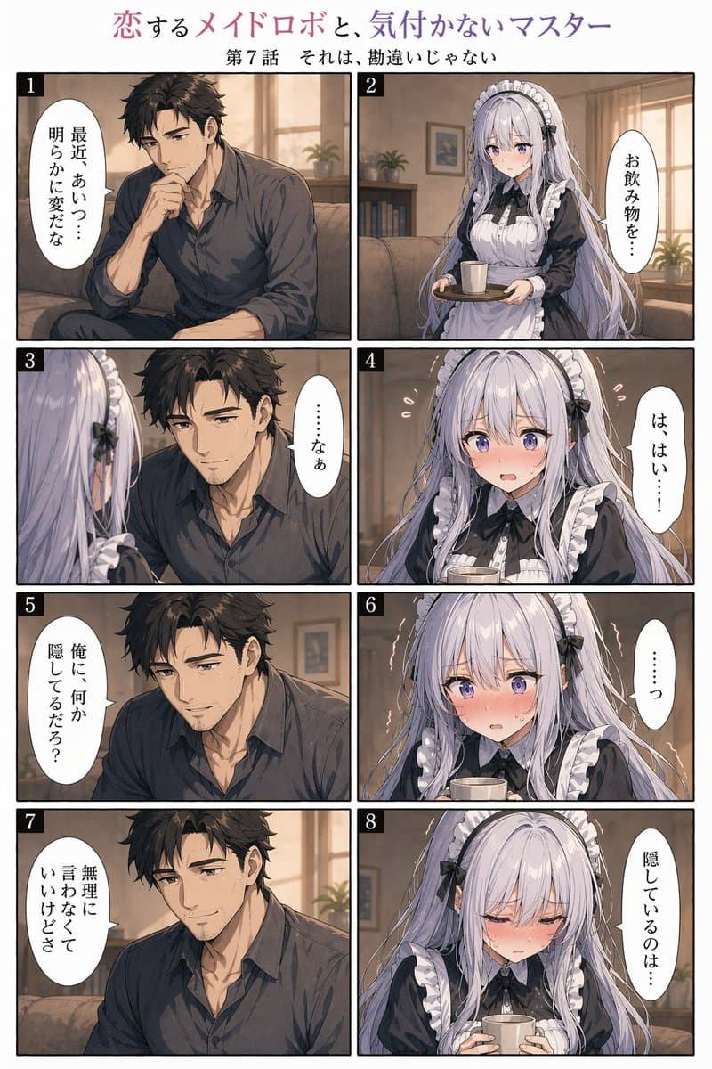 Comic / Storyboard - Romance Manga Page in a Living Room generated image example