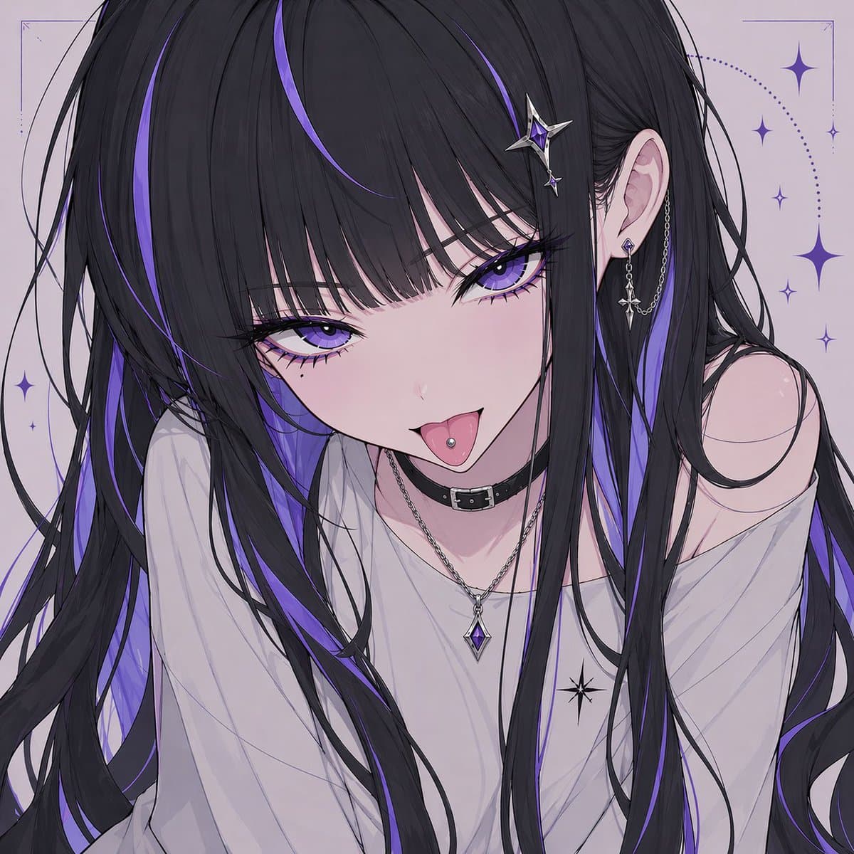 Profile / Avatar - Censored Gothic Anime Girl Portrait generated image example