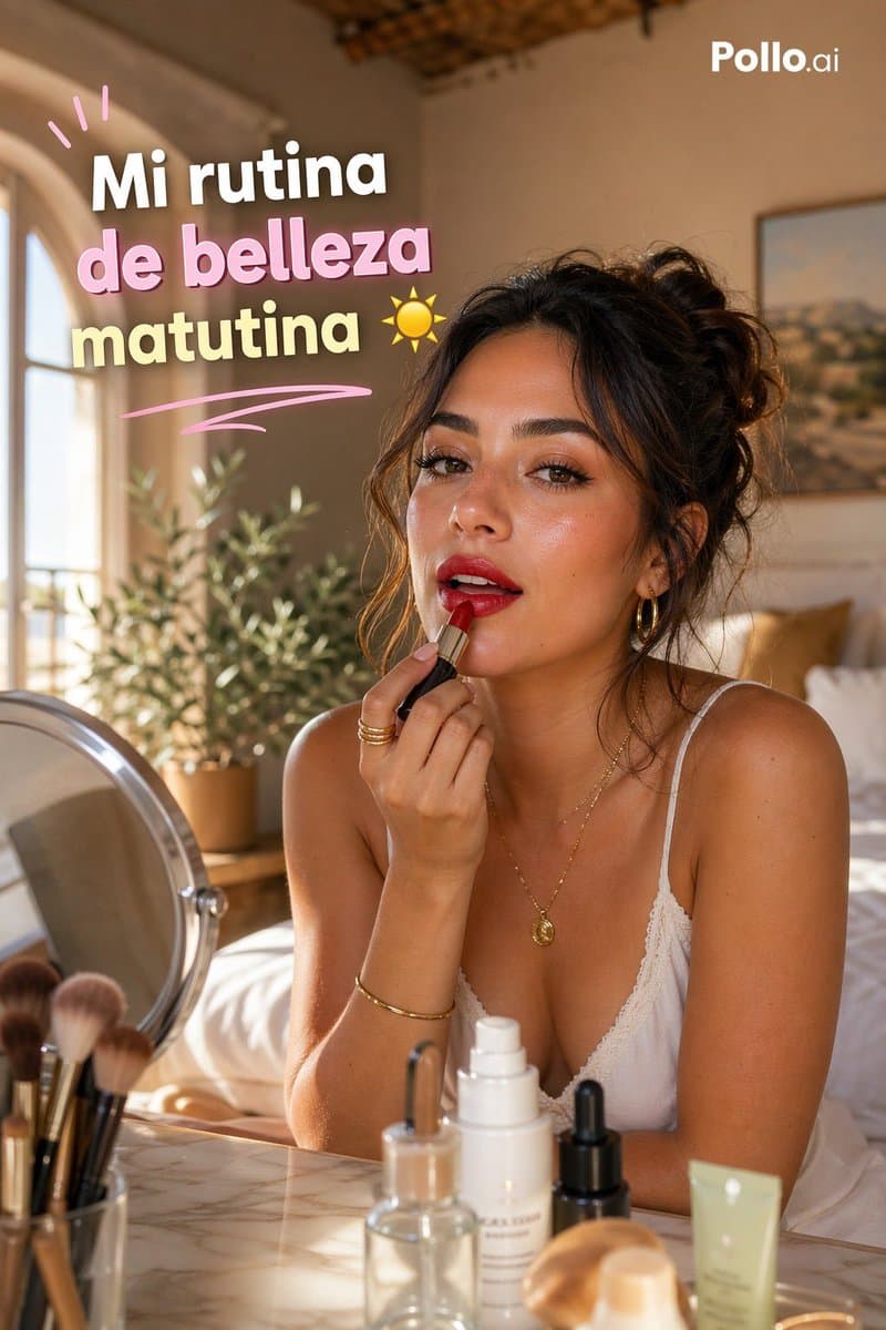 Social Media Post - Spanish GRWM Morning Beauty Thumbnail generated image example