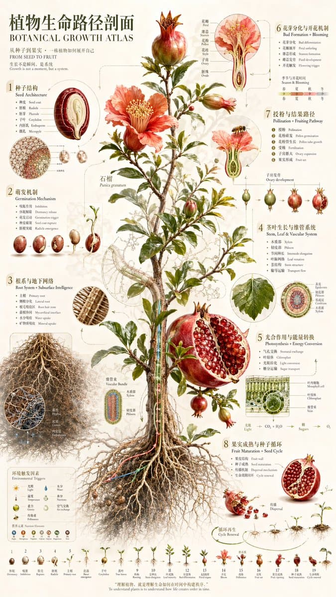 Infographic / Edu Visual - Botanical Growth Atlas Poster generated image example