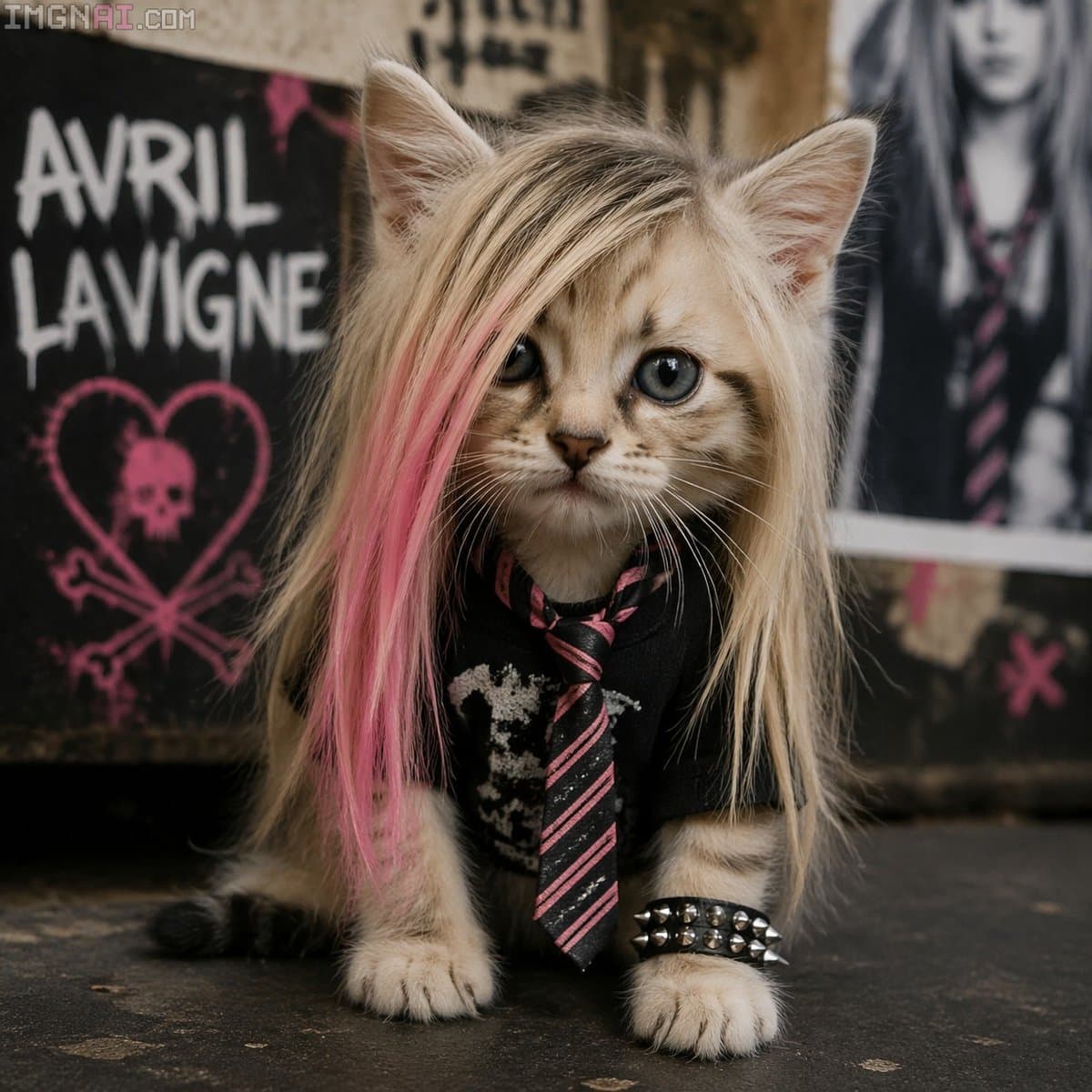 Social Media Post - Pop-Punk Emo Kitten Portrait generated image example