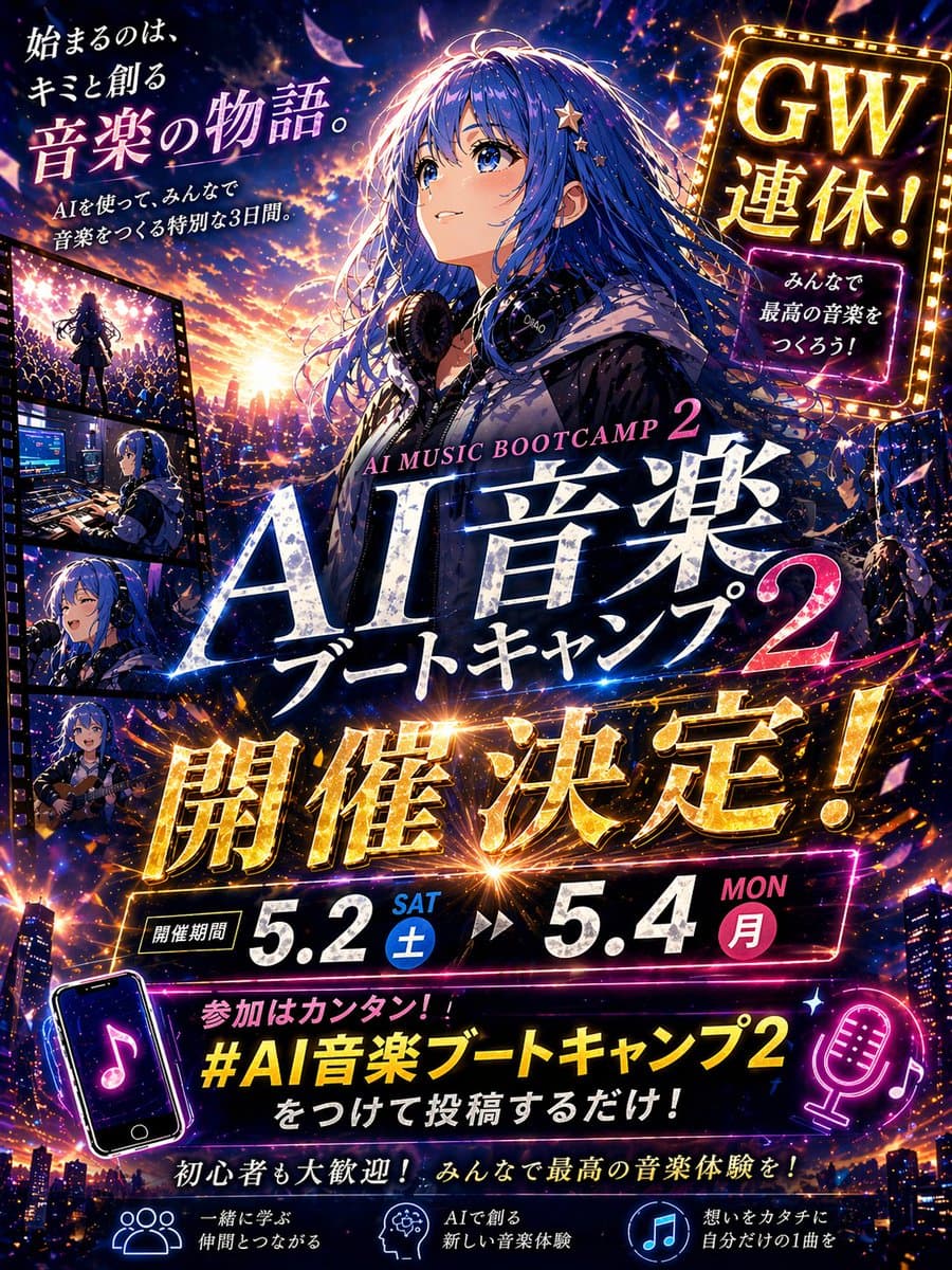 YouTube Thumbnail - Anime Music Bootcamp Promo Poster generated image example
