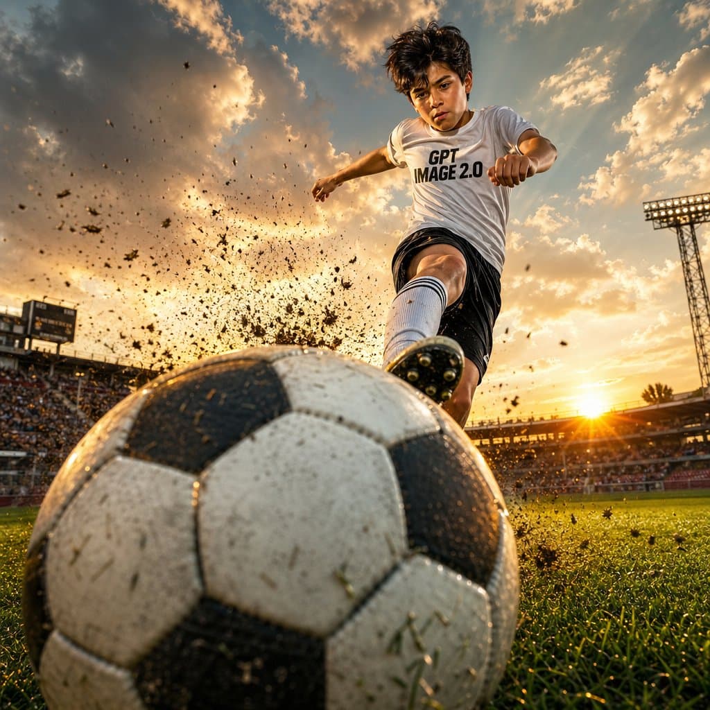YouTube Thumbnail - Dramatic Soccer Cinematic Action Shot generated image example