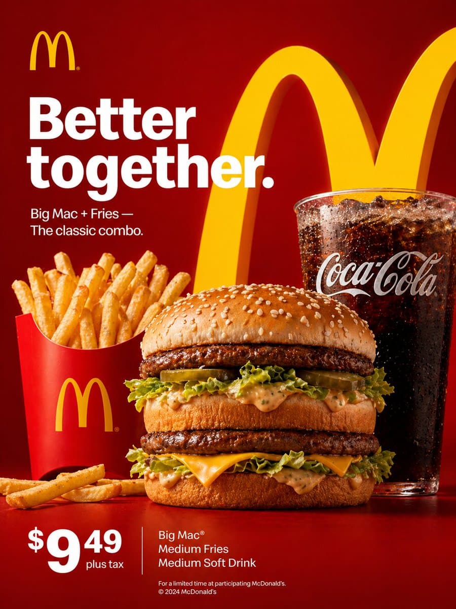 Product Marketing - McDonald's Advertisement Prompt generated image example
