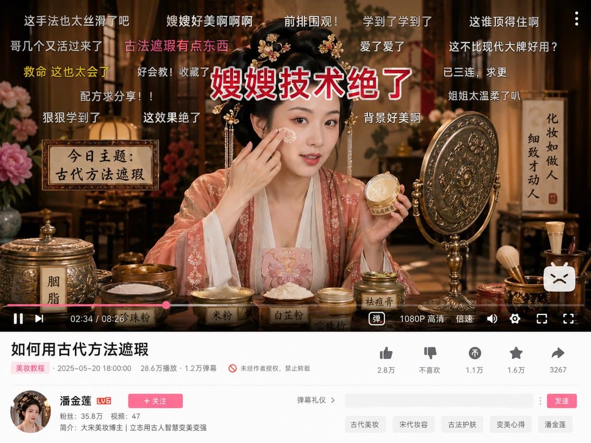 YouTube Thumbnail - Anachronistic Beauty Tutorial generated image example