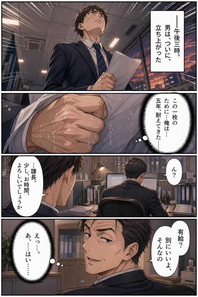 Comic / Storyboard - Business Office Manga Page generated image example