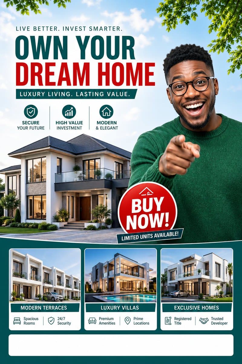 Product Marketing - Luxury Dream Home Real Estate Flyer generated image example