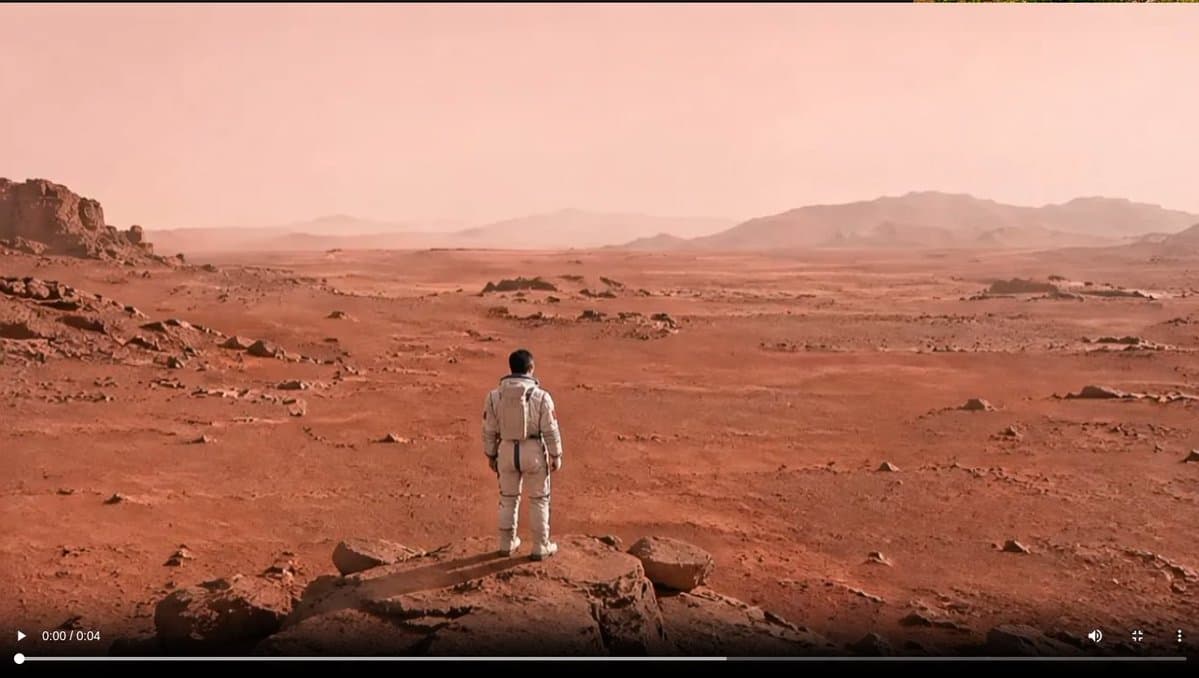 YouTube Thumbnail - Astronaut on a Red Desert World generated image example
