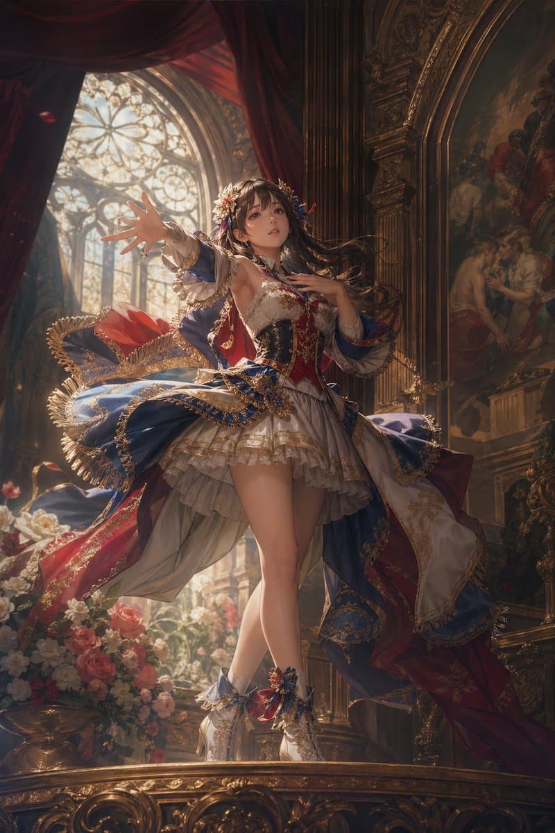 Comic / Storyboard - Baroque Fantasy Idol Performance generated image example