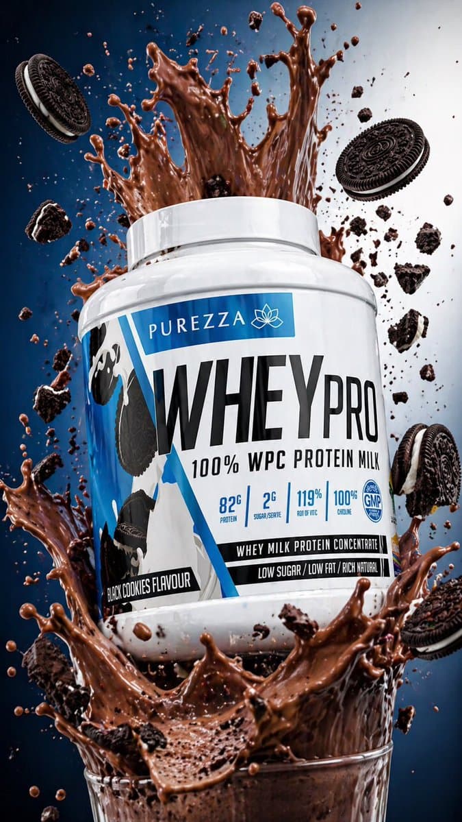E-commerce Main Image - Protein Powder Splash Hero Shot generated image example