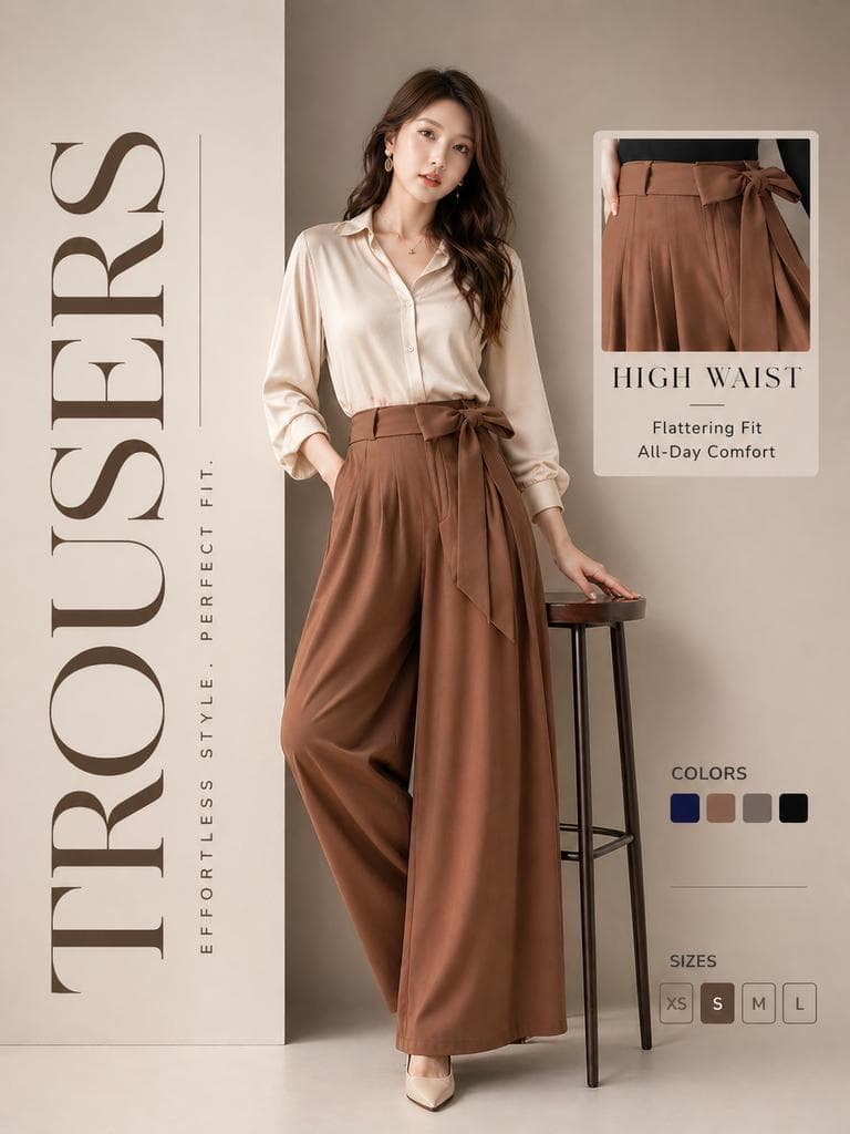 E-commerce Main Image - High-End Trousers Advertising Poster generated image example