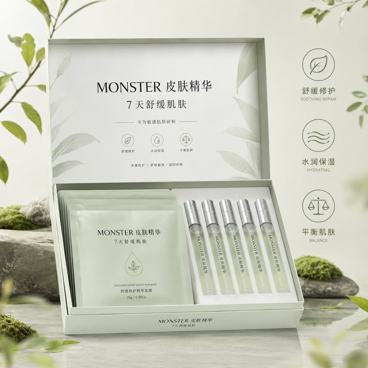 E-commerce Main Image - Botanical Skincare Gift Box Ad generated image example