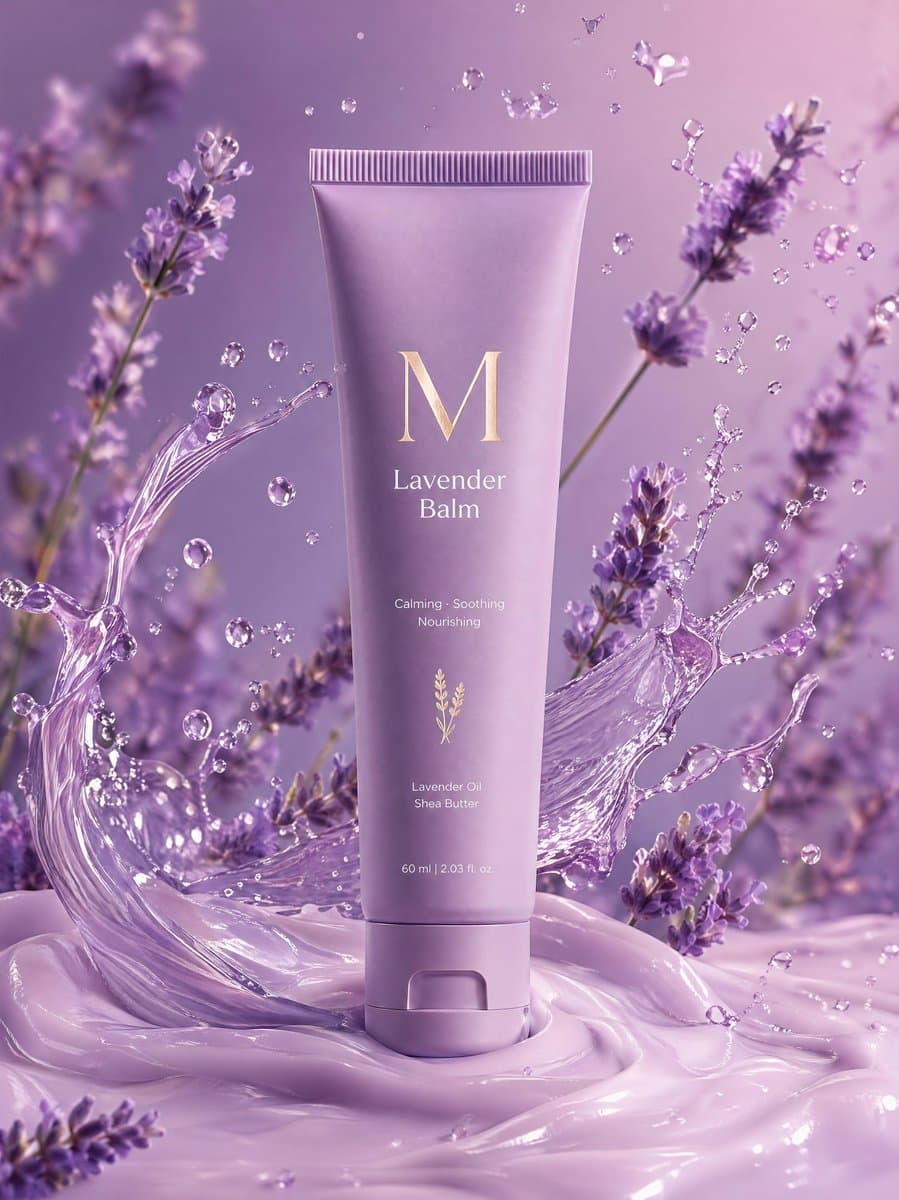 E-commerce Main Image - Premium Lavender Balm Product Shot generated image example