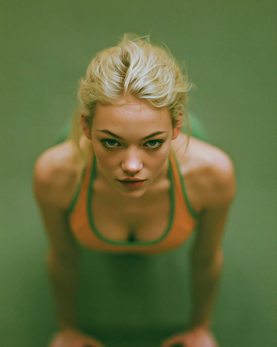 Social Media Post - Dreamy Overhead Swimsuit Portrait generated image example