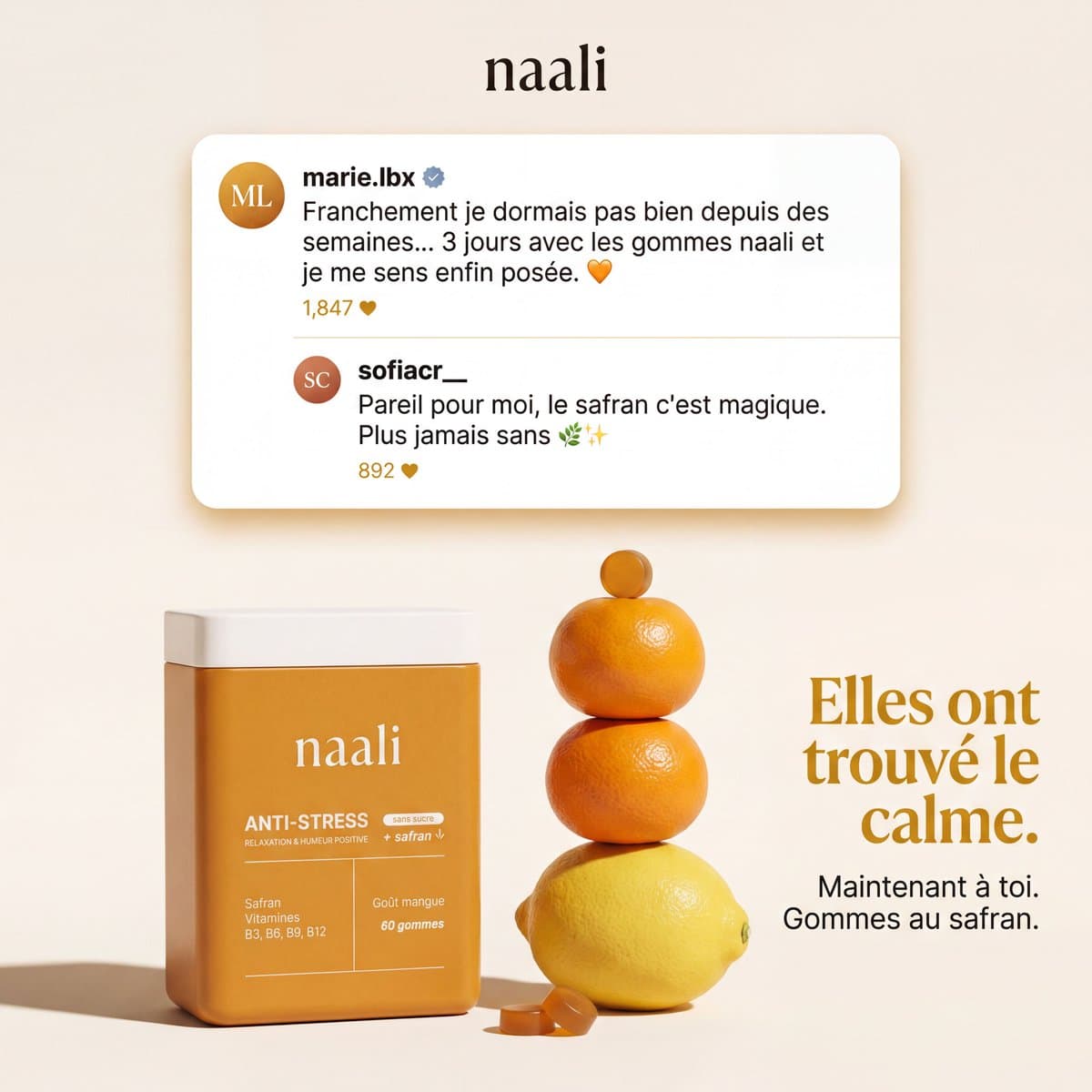 Social Media Post - French Saffron Gummies Ad generated image example