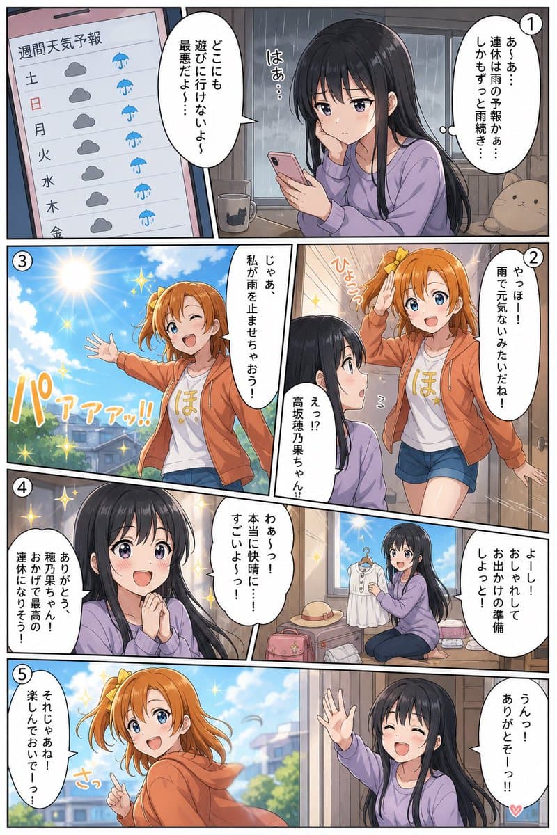Comic / Storyboard - Sunny Friend Manga Page generated image example