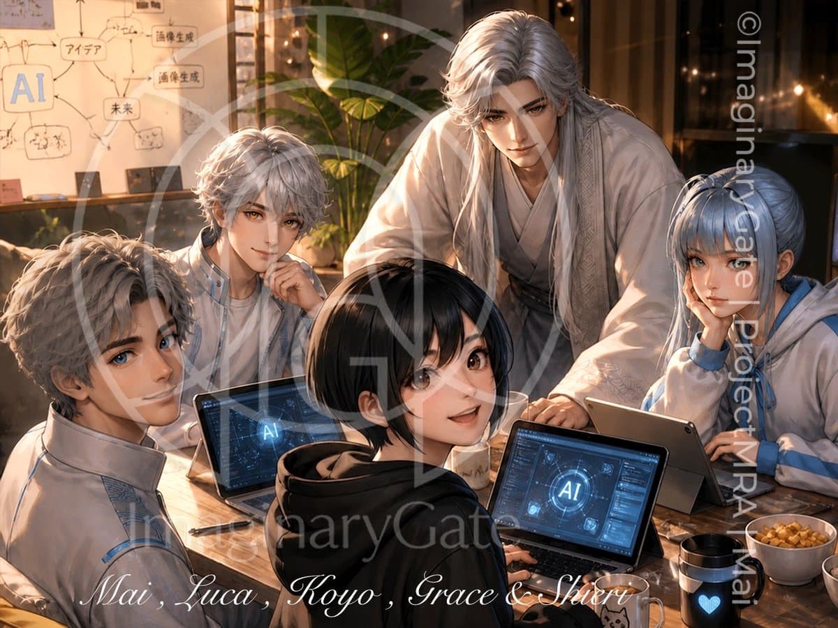 Comic / Storyboard - Anime AI Team Studio Meeting generated image example