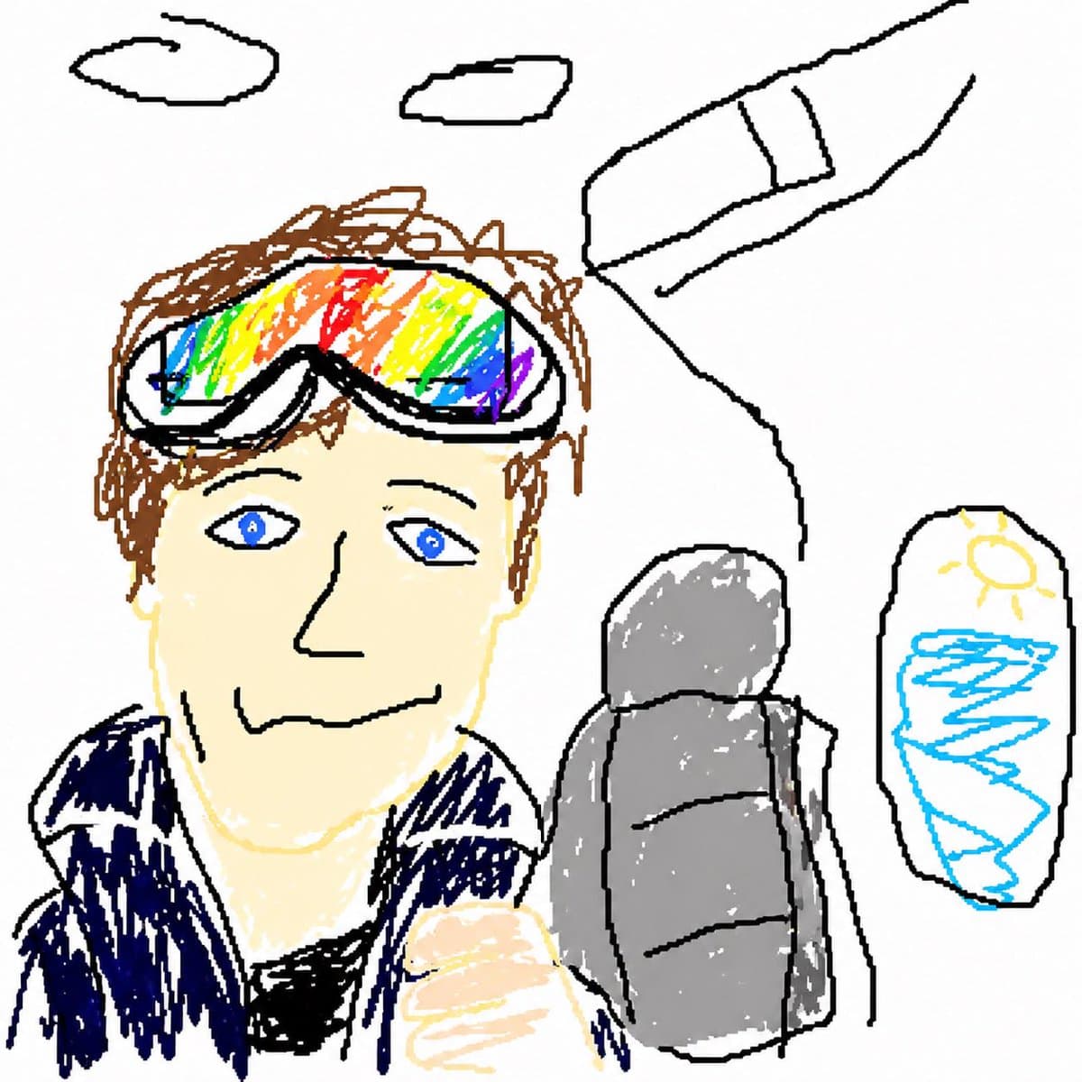 Profile / Avatar - Childlike Rainbow Goggles Doodle generated image example