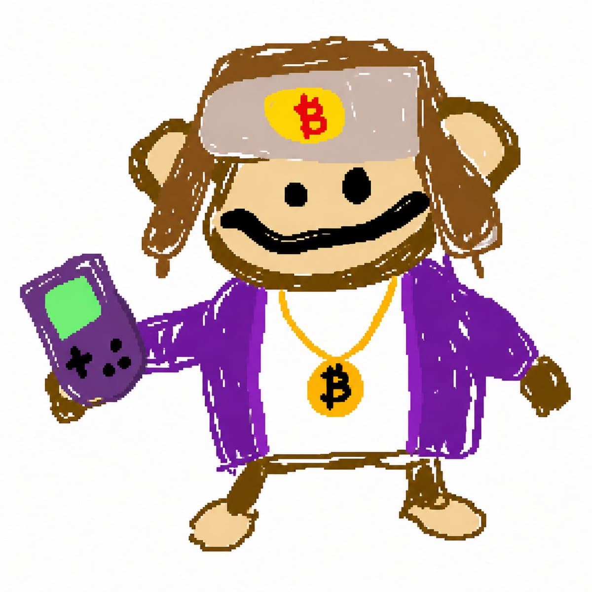 Profile / Avatar - Bitcoin Monkey MS Paint Doodle generated image example