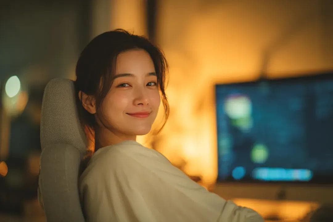 Social Media Post - Cozy Cinematic Home Workspace Portrait generated image example