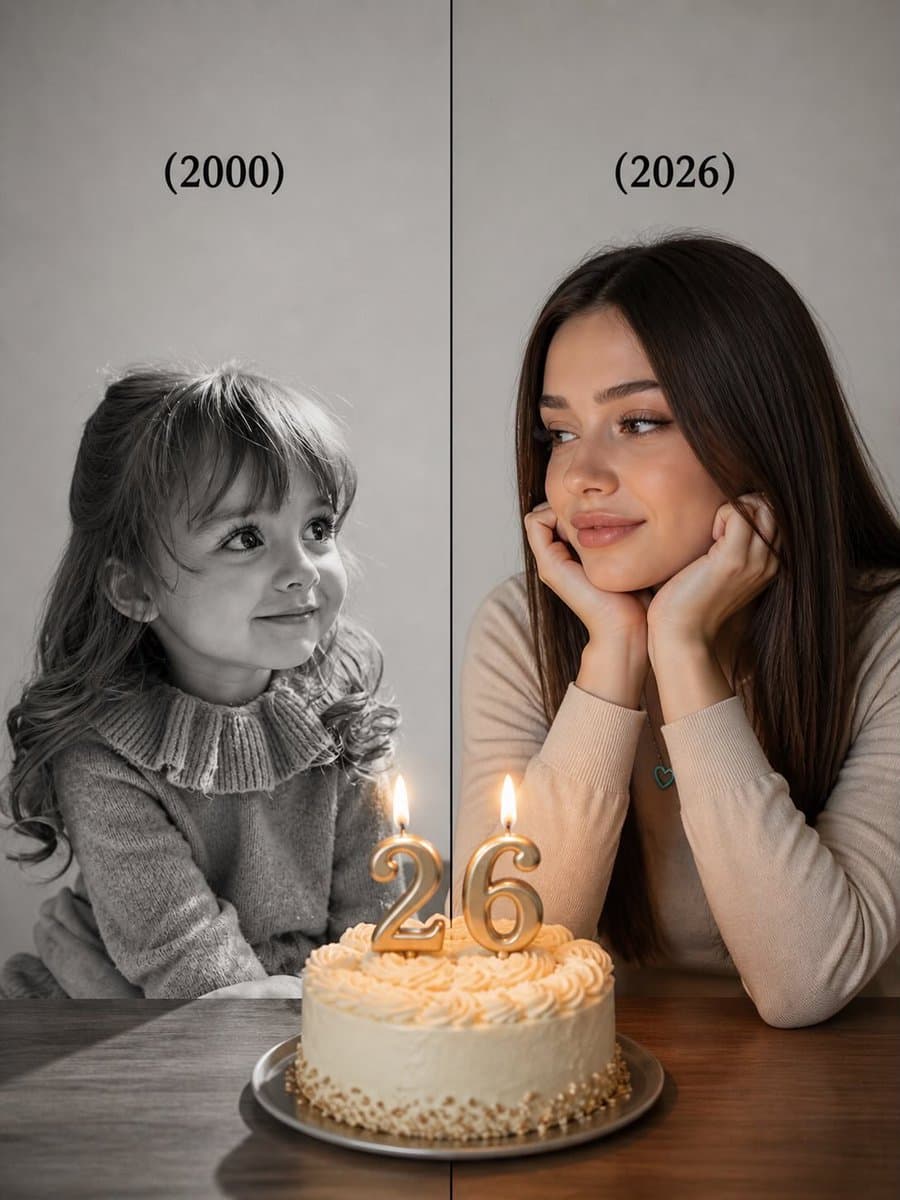 Profile / Avatar - Split-Time Birthday Portrait generated image example