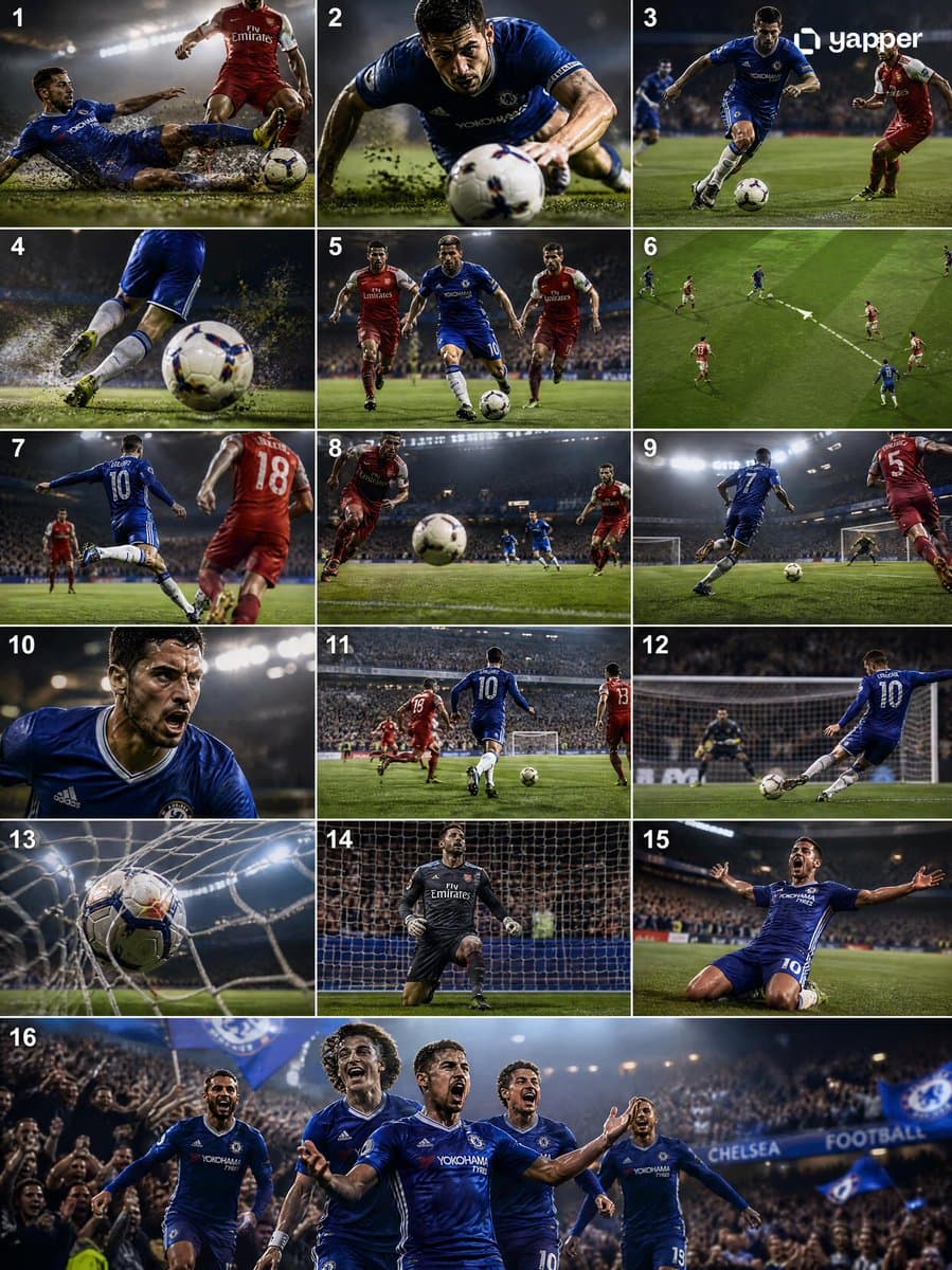 Comic / Storyboard - Cinematic Soccer Storyboard generated image example