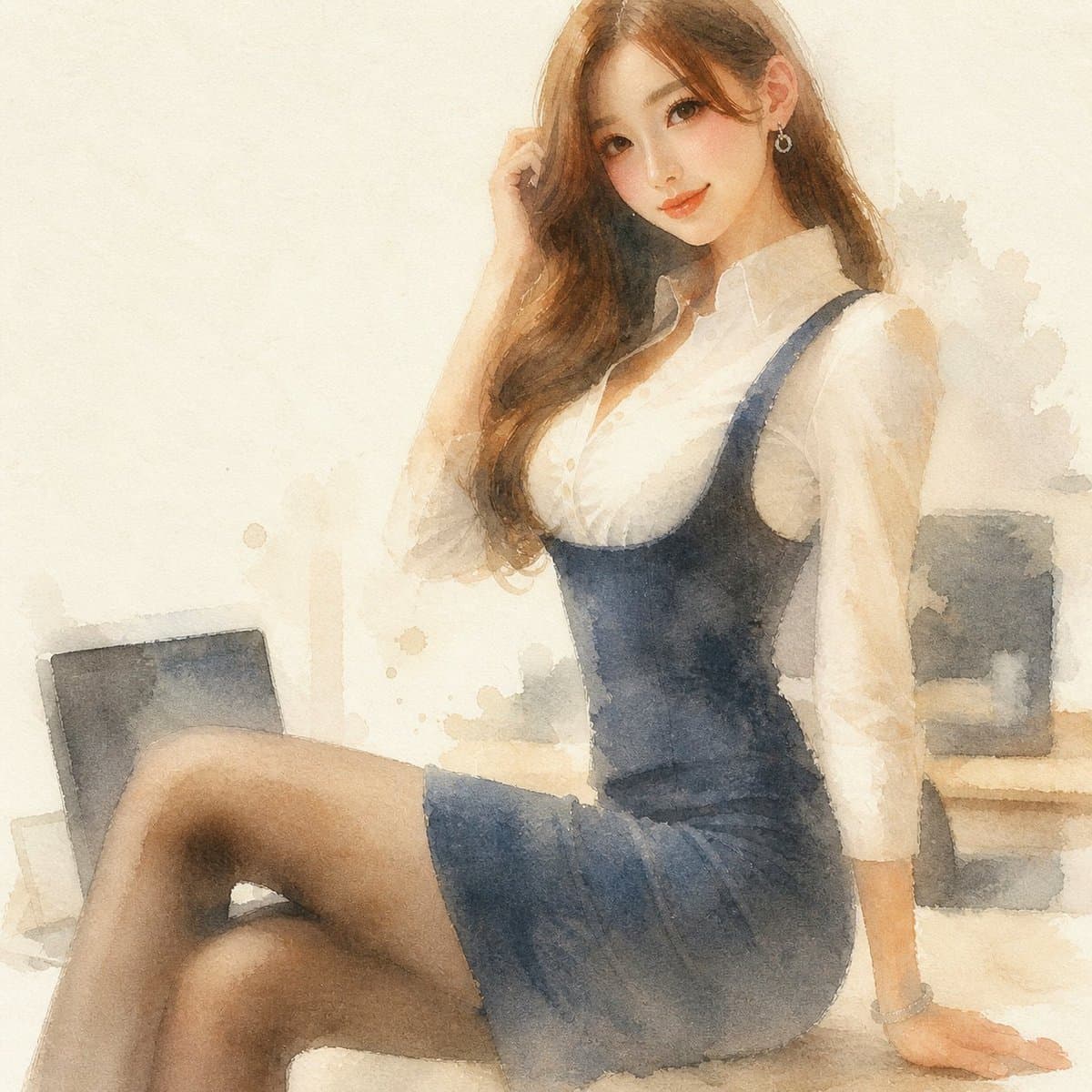 Profile / Avatar - Reference Photo to Soft Watercolor generated image example