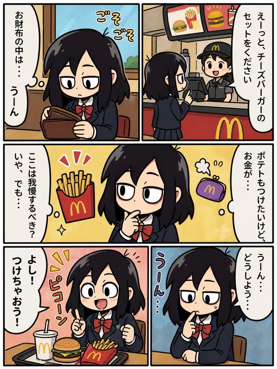Comic / Storyboard - Fast Food Schoolgirl Manga Page generated image example