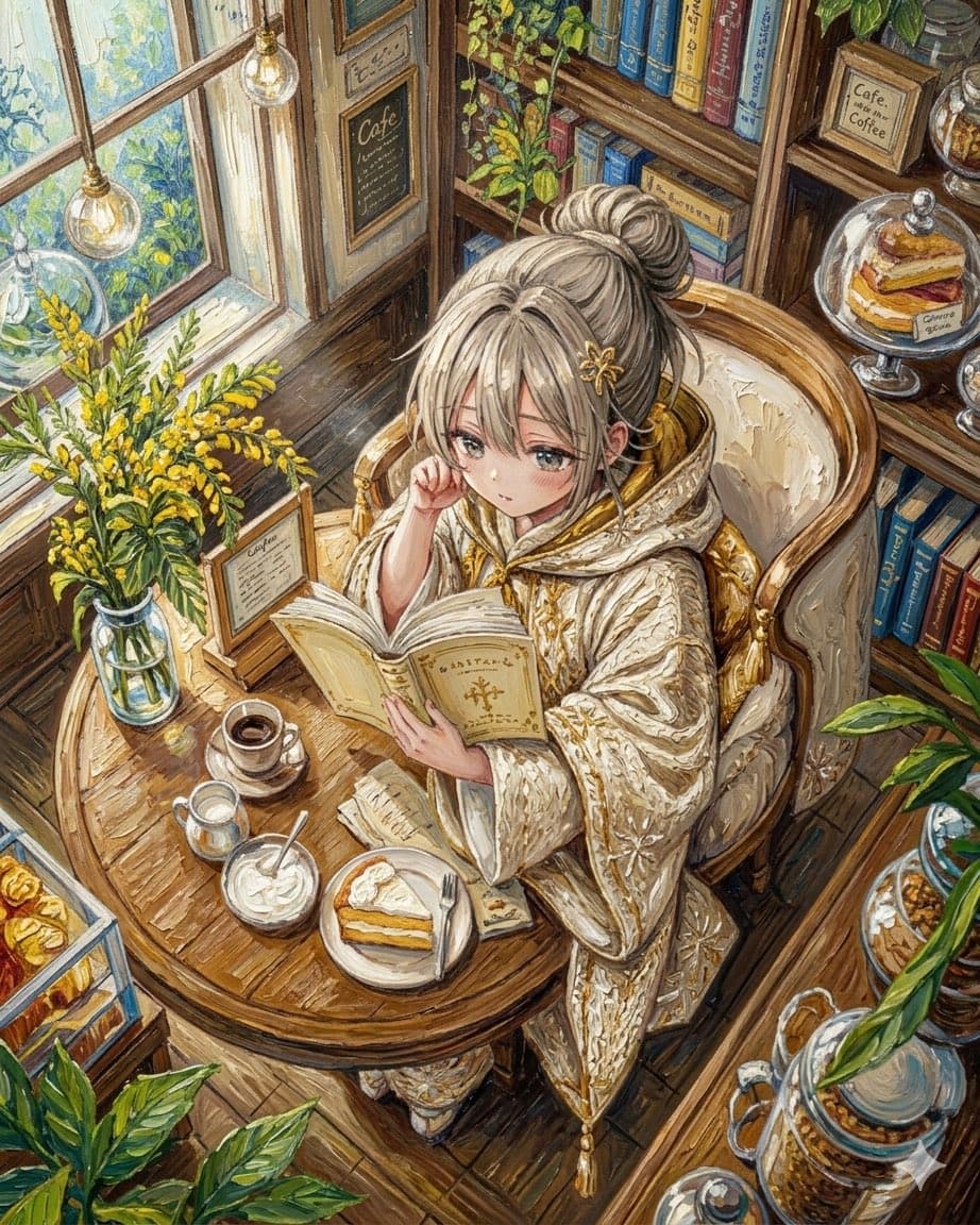 Comic / Storyboard - Watercolor Anime Café Colorization generated image example
