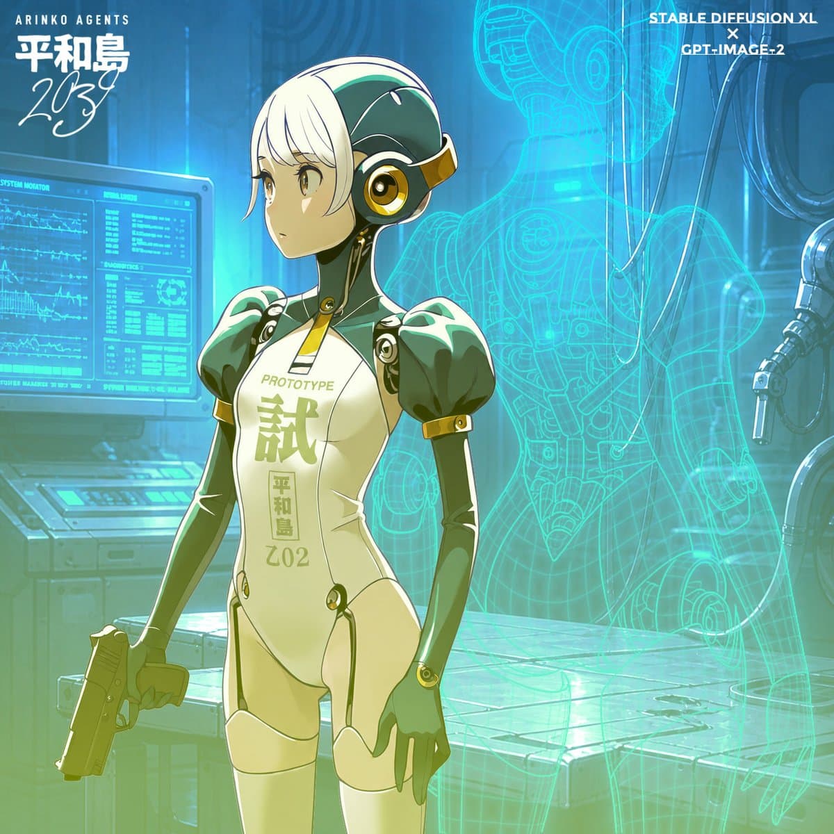 Product Marketing - Anime Android Agent Lab Poster generated image example