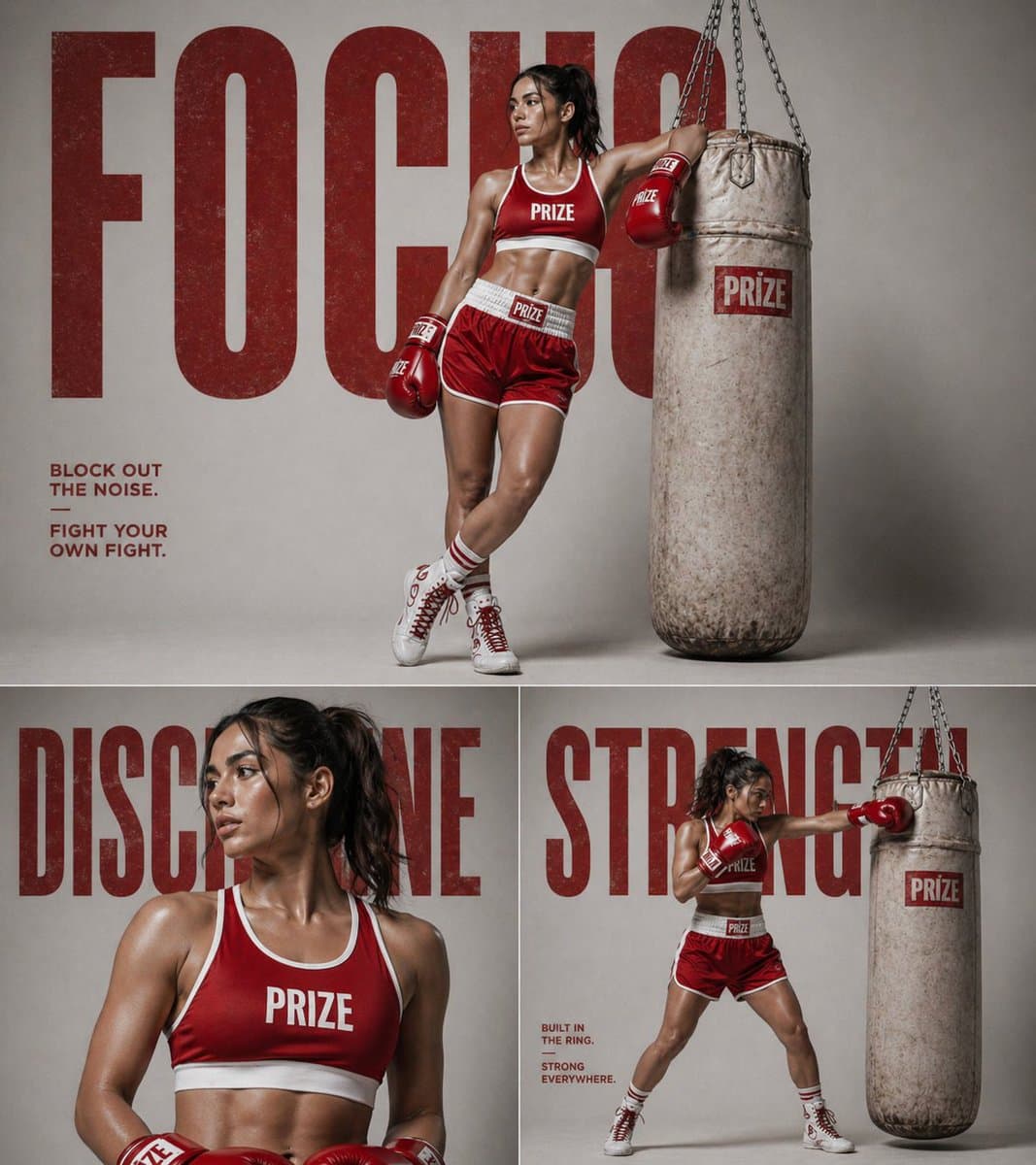 Fitness Boxing Campaign Collage Poster generated image example