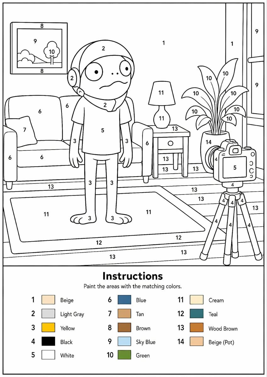 Printable Paint by Numbers generated image example